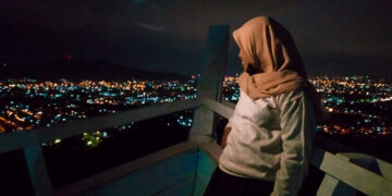 Potret pemandangan Bukit Nobita di malam hari, Minggu (28/2/2021). (Genta Andalas/Nurul Anisa Azwir)