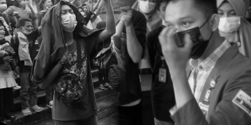 Pelaksanaan Munas BEM SI ke-XIV diwarnai perdebatan panitia-anggota di Auditorium Unand, Selasa (30/3/2021). (Genta Andalas/Geliz Luh Titisari)