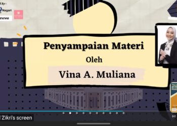 Penyampaian materi webinar oleh content creator dan BUMN employee, Vina A. Maulina, Sabtu (26/3/2022)
