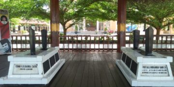 Bangunan makam Muhammad Yamin di Desa Talawi, Kota Sawah Lunto. (Genta Andalas/Asa Alvino Wendra)