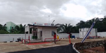 SPBU Modular Unand telah selesai dibangun dan ditargetkan dapat beroperasi pekan depan. (Jumat, 2/9/2022). (Genta Andalas/Tiara Juwita)