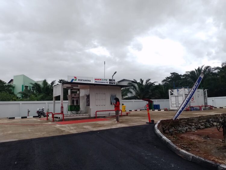 SPBU Modular Unand telah selesai dibangun dan ditargetkan dapat beroperasi pekan depan. (Jumat, 2/9/2022). (Genta Andalas/Tiara Juwita)