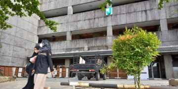 Gedung kuliah bersama J masih dalam proses renovasi dan dijadwalkan mulai digunakan pekan depan. (Genta Andalas/Haura Hamidah)