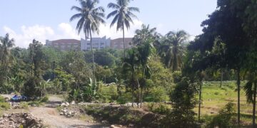 Tempat pembangunan jembatan penghubung Limau Manis - Unand yang berlokasi di belakang RS Unand, Selasa (11/4/2023). (Genta Andalas/Asa Alvino Wendra)