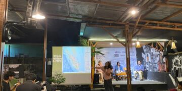 Sesi diskusi dalam perayaan HUT AJI ke 21 pada Sabtu (24/1/26) (Genta Andalas/Zaki Latif Bagia Rahman)